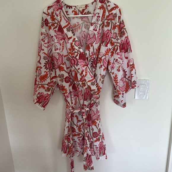 Roller Rabbit Amanda Robe in Orange motif EUC - Picture 6 of 10